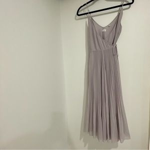 Aritzia Wilfred Beaune Pleated Mini Wrap Dress Purple Lavender XS